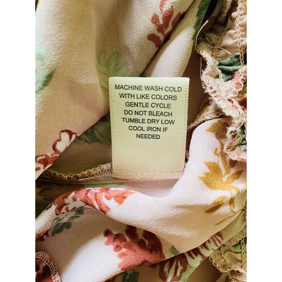 ULTRA FLIRT Women’s Juniors’ Blouse Floral Elastic-Hem Pink Semi Sheer Size XL - Picture 6 of 10